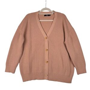 Lillusory Women’s Cardigan Button closure Ribbed Size Large